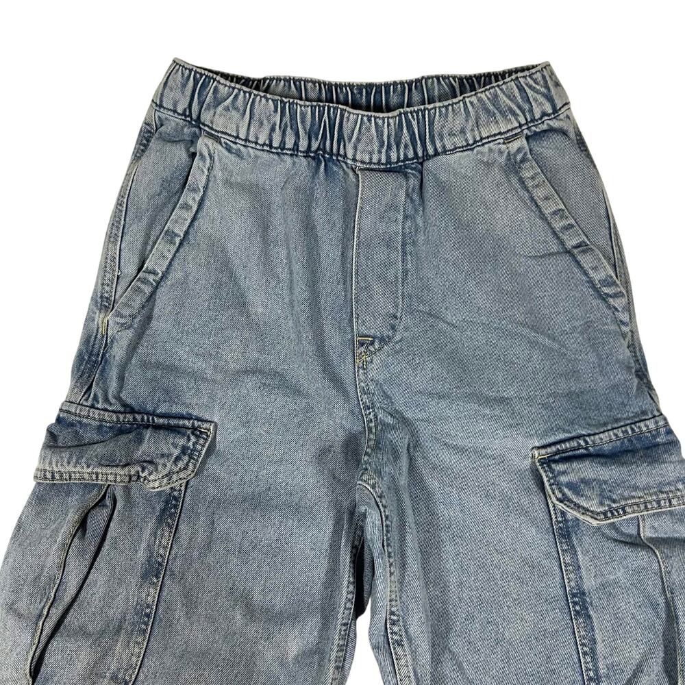 H&M Blue Cargo Pants Light Wash Loose Fit Drawstring Women's XS Streetwear Y2K - Picture 3 of 12
